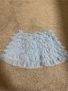 H&M Light Blue Ruffle Tiered Girl Skirt